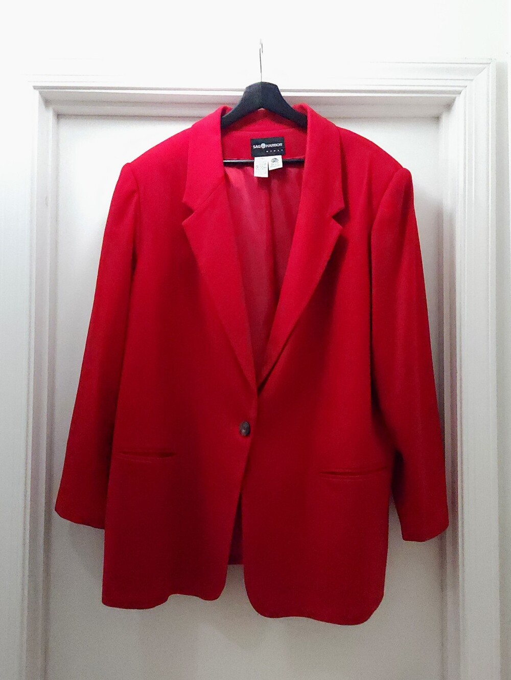 Sag Harbor Red Single-Button 100%  Wool Blazer 24W GUC